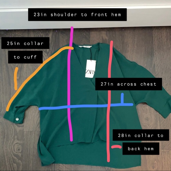 NWT Zara oversized green blouse - Picture 4 of 4